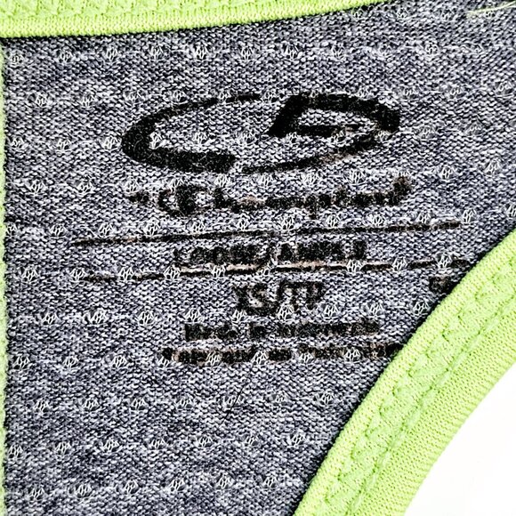 Champion Womens Medium‎ Gray & Green Racerback Tank Top XS ~TT124.3 - Picture 2 of 4